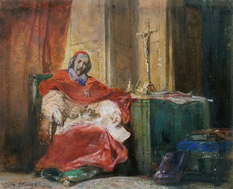 Cardinal Richelieu by Joseph Nicolas Robert-Fleury, 1834 — digital art print download