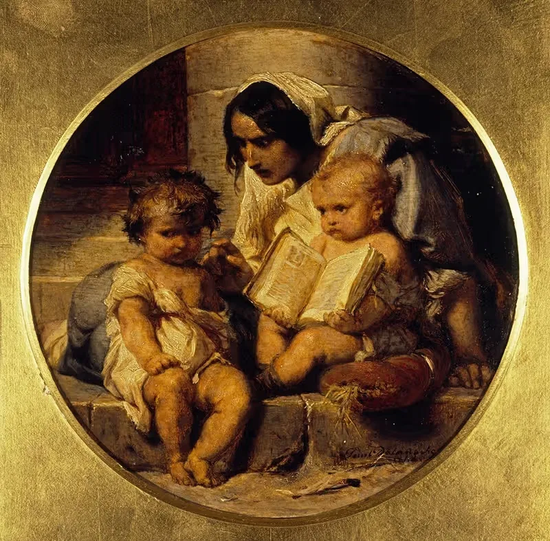 Ребенок, обучающийся чтению by Поль Деларош, 1848 — digital art print download