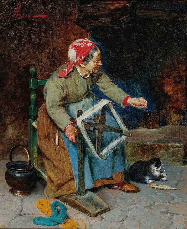 Дружеская помощь у прялки by Пьетро Торрини — digital art print download