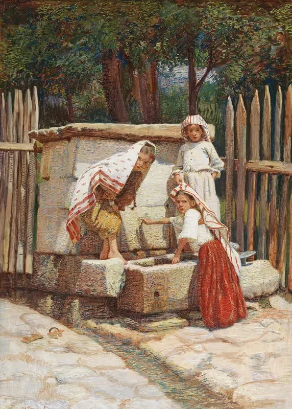 At the Well by Spiro Bocaric — digital art print download