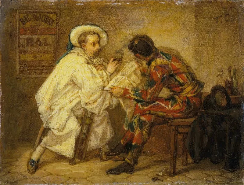 Арлекин и Пьеро by Томас Кутюр, c. 1857 — digital art print download