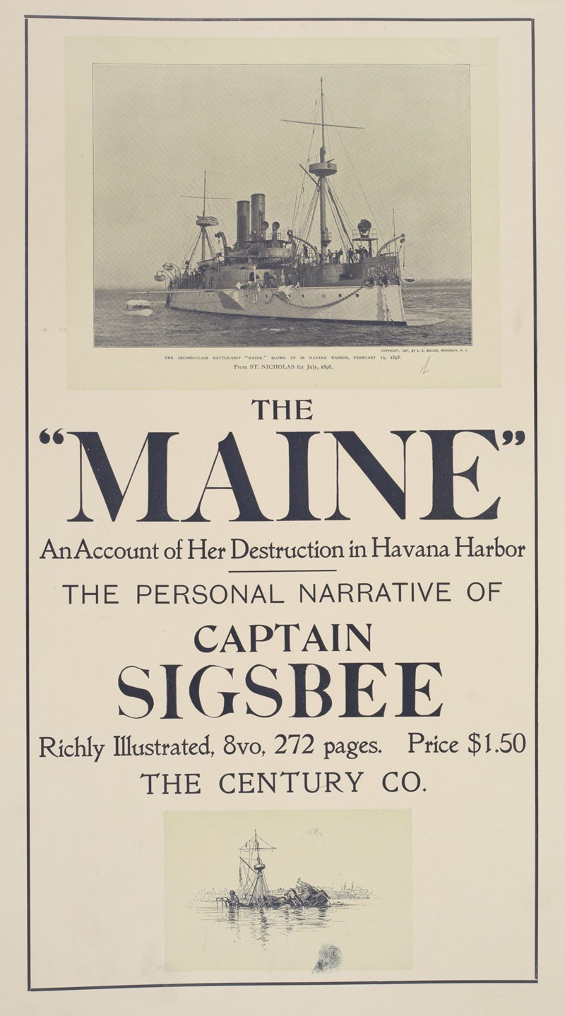 The 'Maine' by Anonymous, 1895-1911 — digital art print download