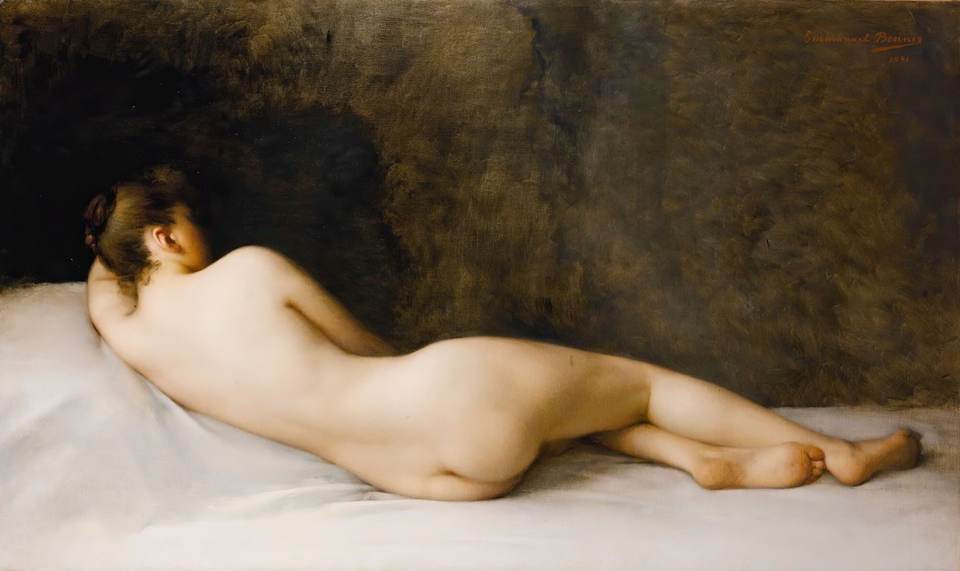 Обнаженная в лежачем положении by Эммануэль Беннер, 1891 — digital art print download