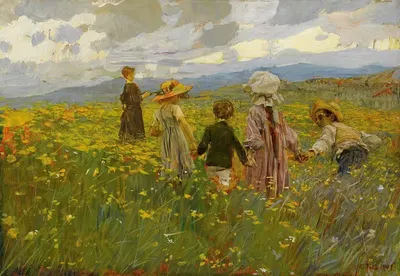 Дети by Этторе Тито, 1901 — digital art print download
