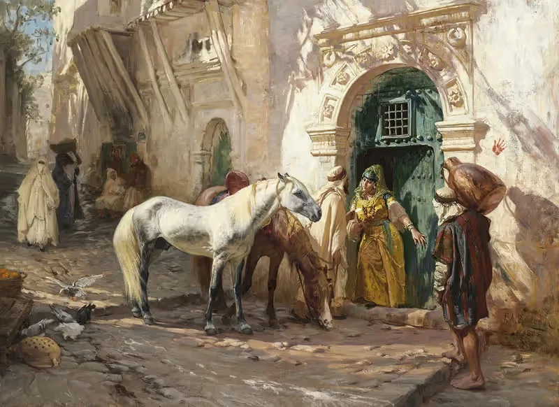Сцена, снятая в Марокко by Фредерик Артур Бриджман, 1885 — digital art print download