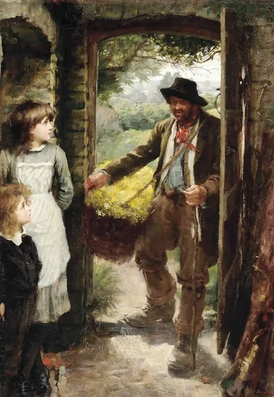 Собирающая первоцветы by Джеймс Джебуза Шеннон, 1884 — digital art print download