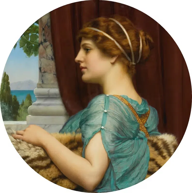 A Pompeian Lady by John William Godward, 1904 — digital art print download