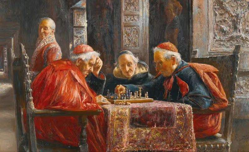 Игра в шахматы by Хосе Гальегос и Арноса — digital art print download