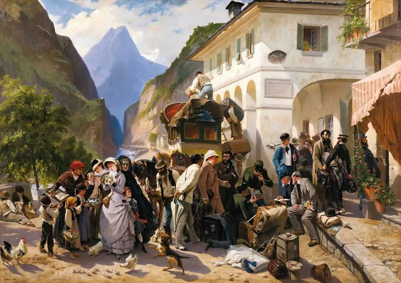 Итальянская таможня на Симплоне by Южен Жирар, 1880 — digital art print download