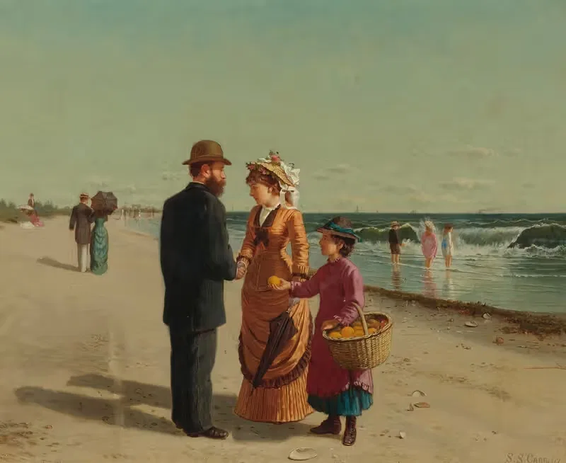 Продавцы апельсинов у моря by Самуэль С. Карр, 1877 — digital art print download