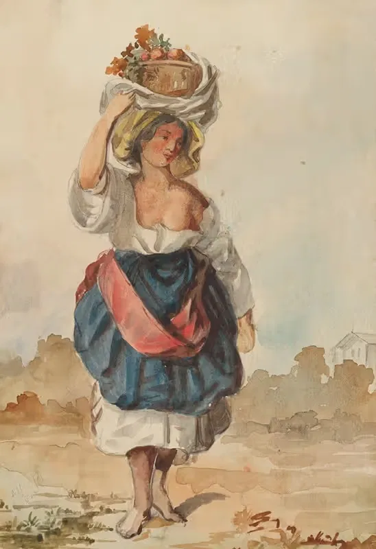 Женщина из Италии by Войтех Климкович, 1851–1853 — digital art print download
