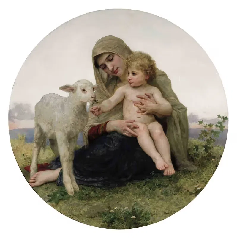 Дева с ягненком by Уильям Бугеро, 1903 — digital art print download
