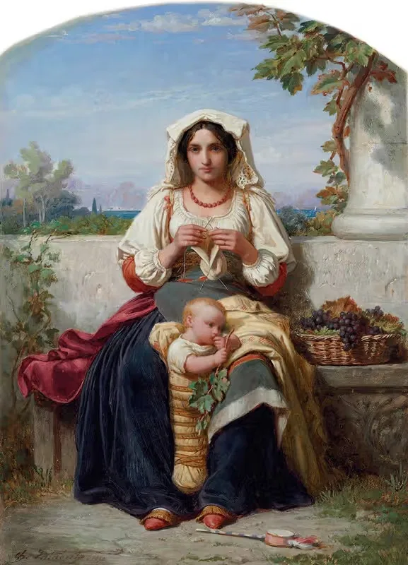 Молодая итальянская мать by Шарль Франсуа Жалабер, 1850 — digital art print download