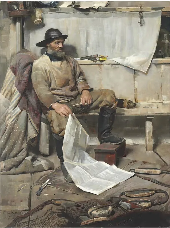 Рыбак by Фрэнк Ричардс, 1890 — digital art print download