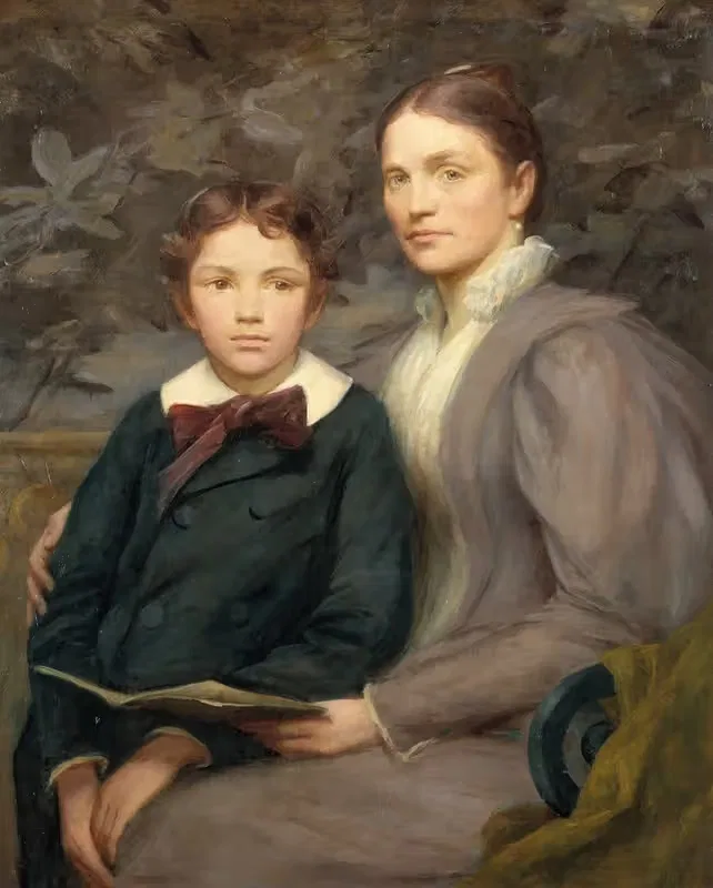 Миссис Уильям Т. Эванс и ее сын by Генри Оливер Уокер, 1895 — digital art print download