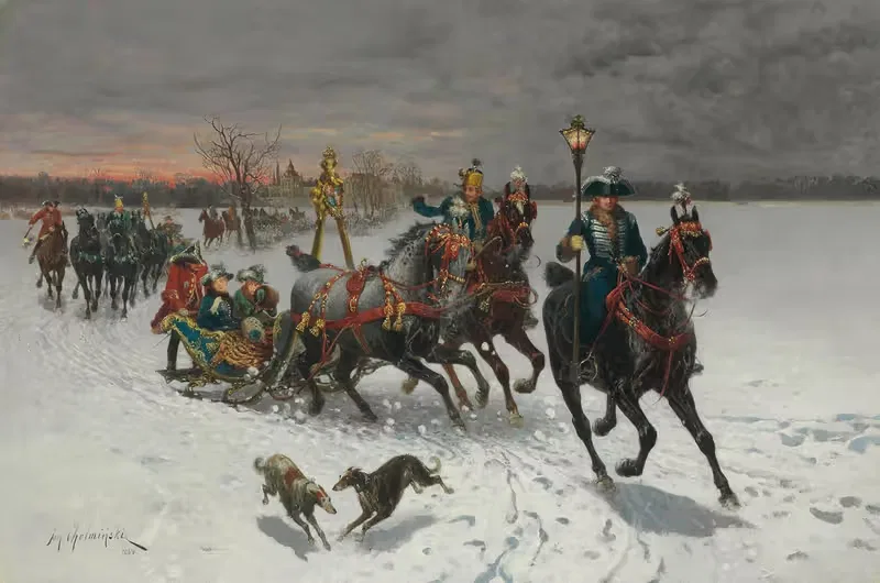 Уход из замка by Ян Ван Хелминьский, 1884 — digital art print download