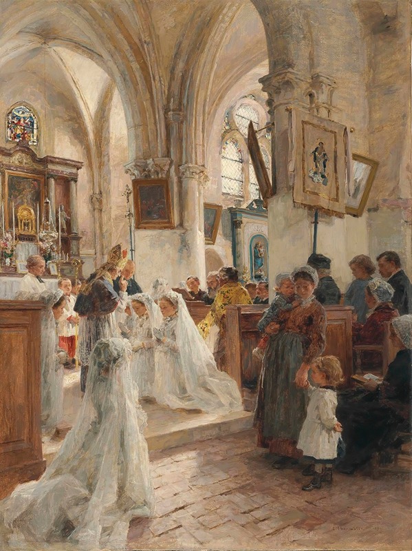 Конфирмация by Леон Огюст Лермиц, 1890 — digital art print download