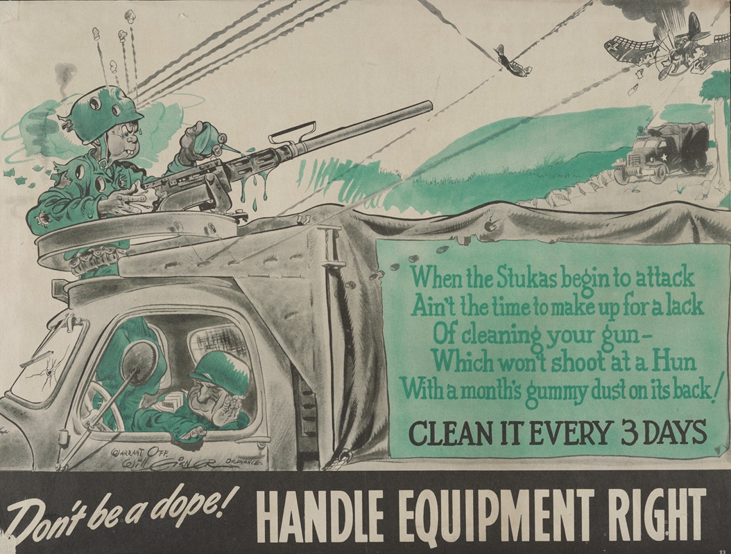 Don't be a dope! Handle equipment right by Will Eisner, 1943 — digital art print download