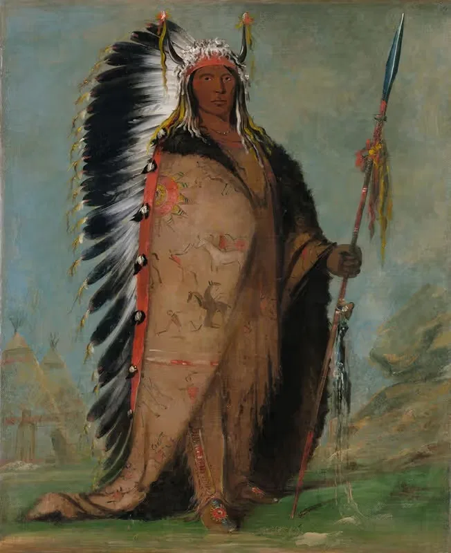Ee-Áh-Sá-Pa, Black Rock, a Two Kettle Chief — George Catlin