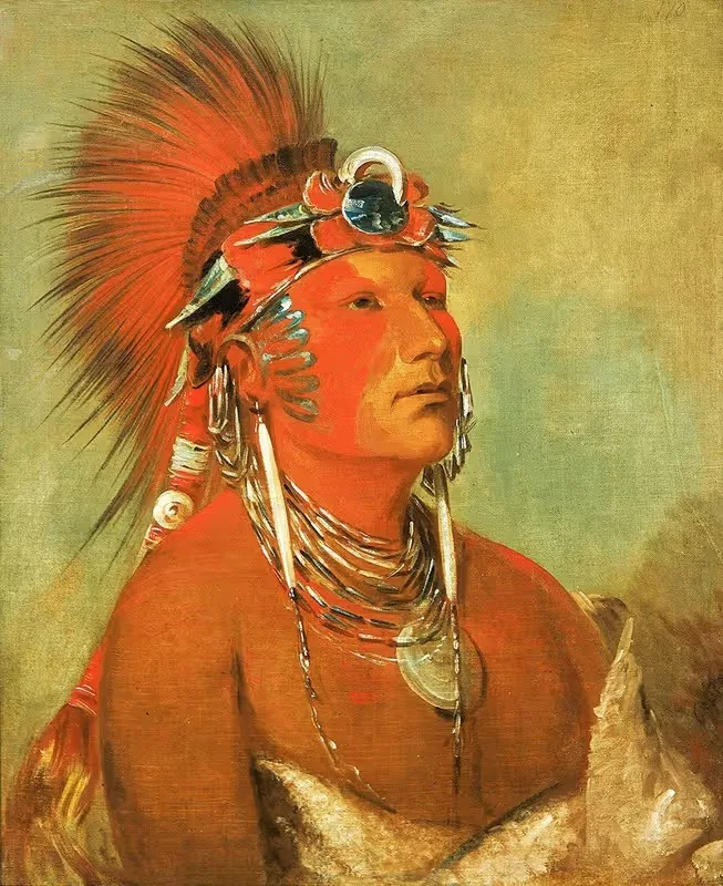 Джи-Хэ-О-Хо-Ша, Нельзя Уронить, воин by Джордж Кэтлин, 1832 — digital art print download