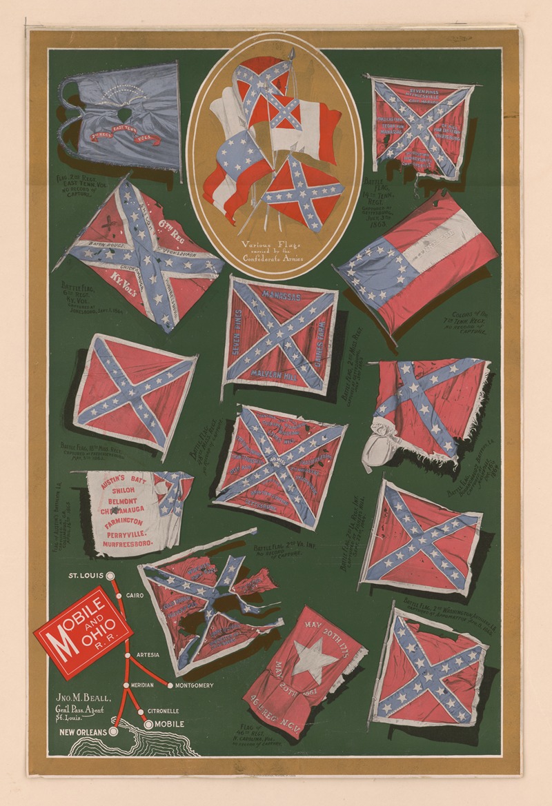 Various flags carried by the Confederate armies — Buxton & Skinner