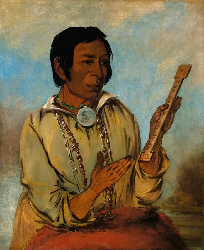 Ma-Shée-Na, Elk's Horns, a Subchief — George Catlin