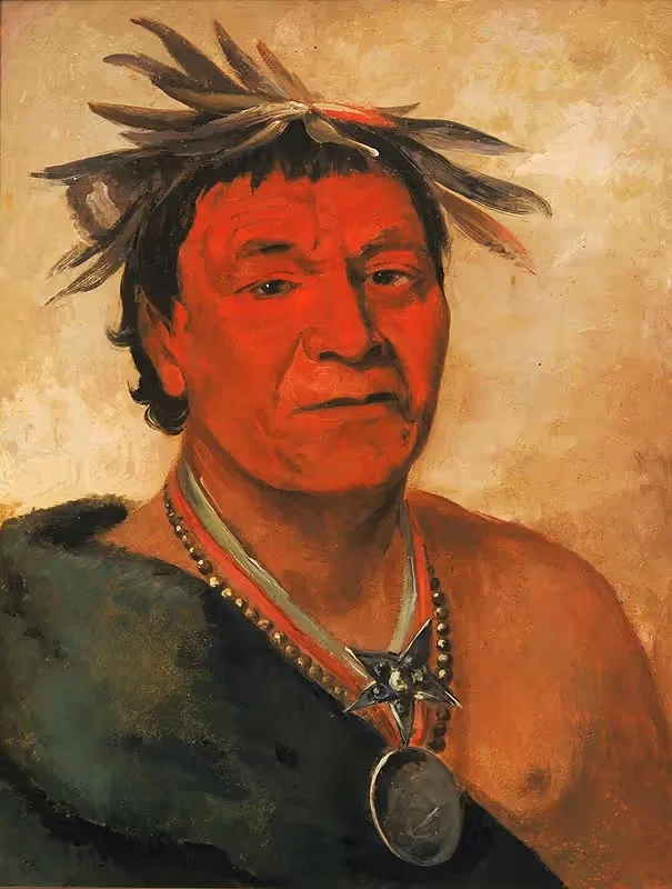 O-Ho-Páh-Sha, Small Whoop, a Distinguished Warrior — George Catlin