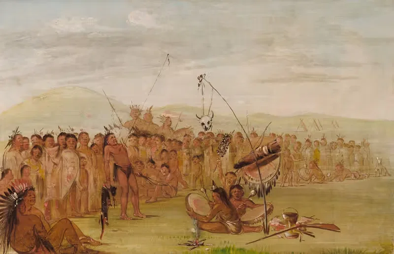 Self-Torture In a Sioux Religious Ceremony — George Catlin