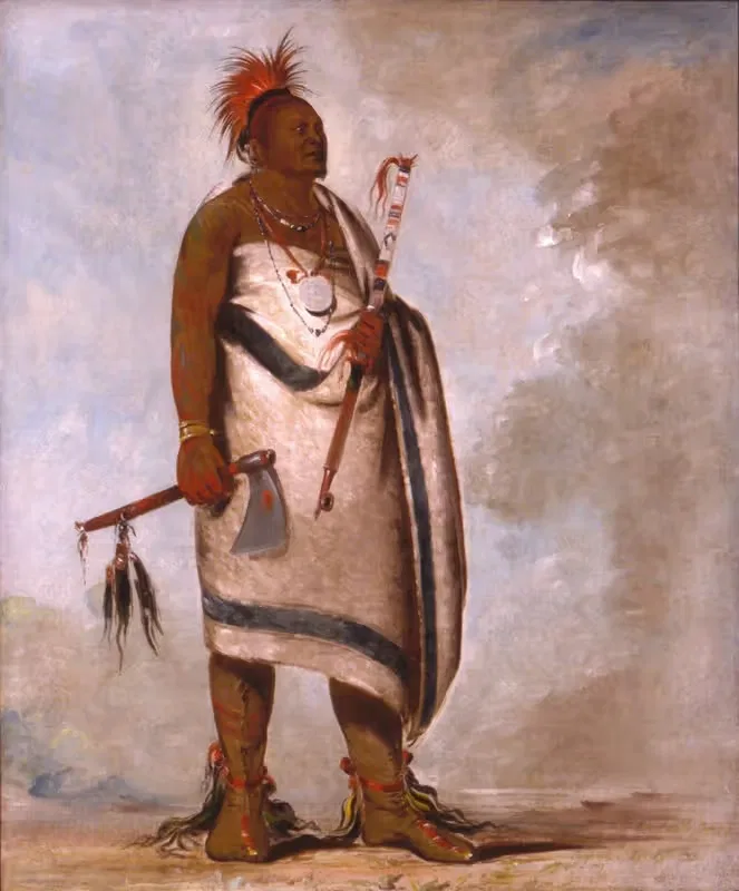 Тчонг-Тас-Саб-Би, Черная собака, второй вождь by Джордж Кэтлин, 1834 — digital art print download