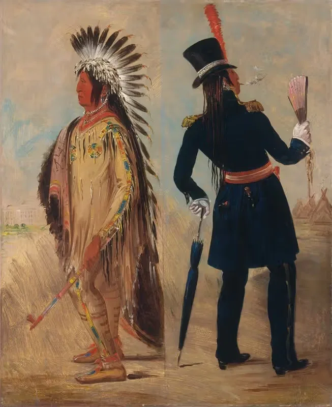 Wi-Jún-Jon, Pigeon's Egg Head (The Light) Going To And Returning From Washington — George Catlin