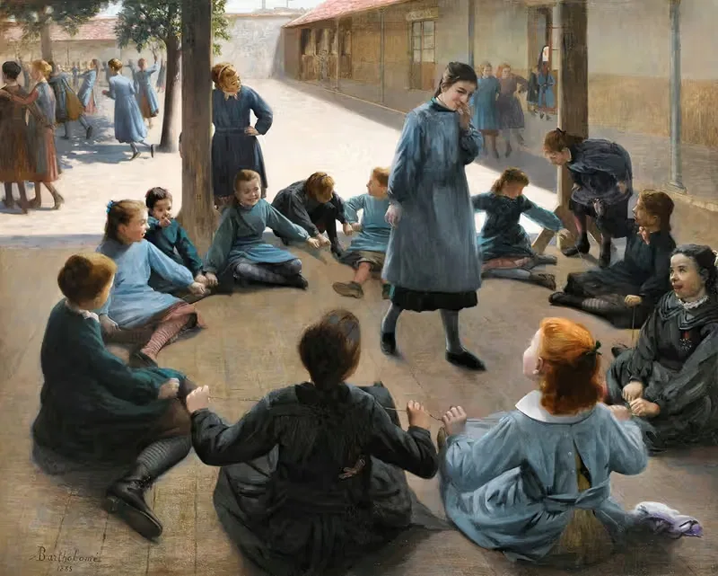 Игра с хорьком by Поль-Альбер Бартоломе, 1885 — digital art print download