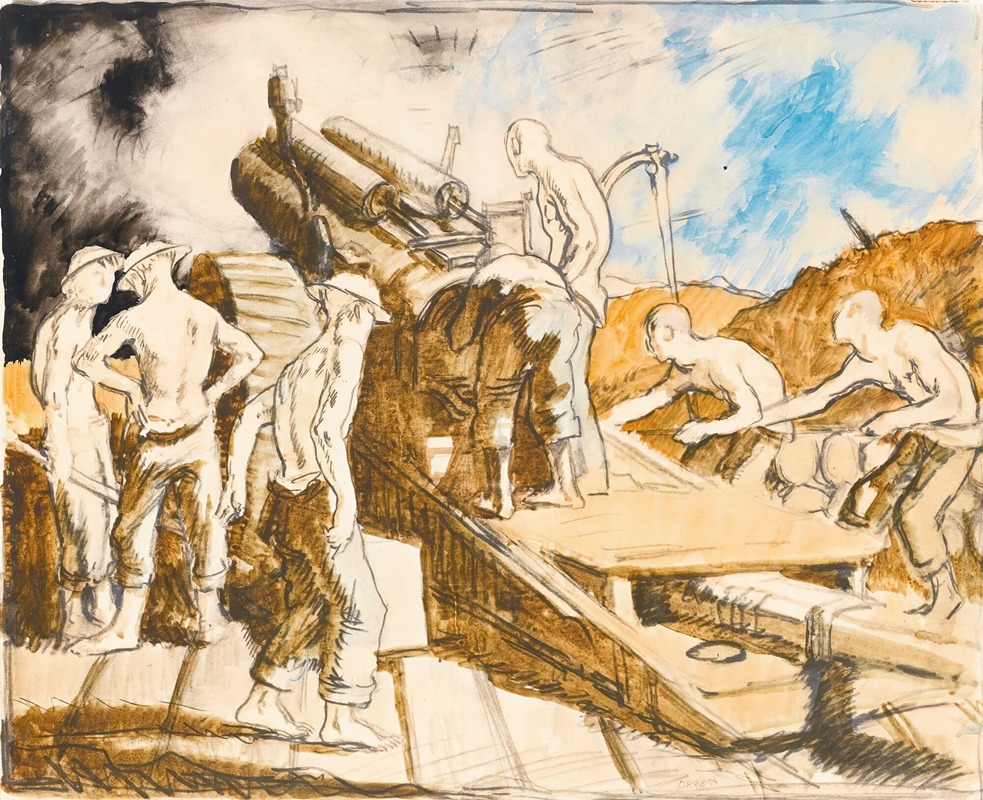The Howitzer In Action by William Orpen — digital art print download