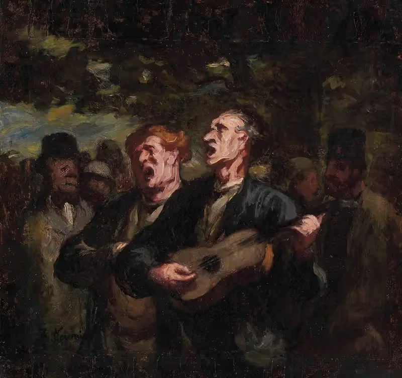 Уличные певцы ('бускеры') by Оноре Дома, 1856-1862 — digital art print download