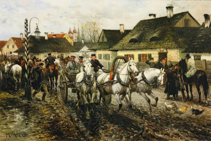Рыночный день by Ян Ван Хелминьский, 1886 — digital art print download