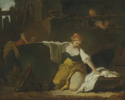 Young Washerwomen by Jean-Honoré Fragonard — digital art print download