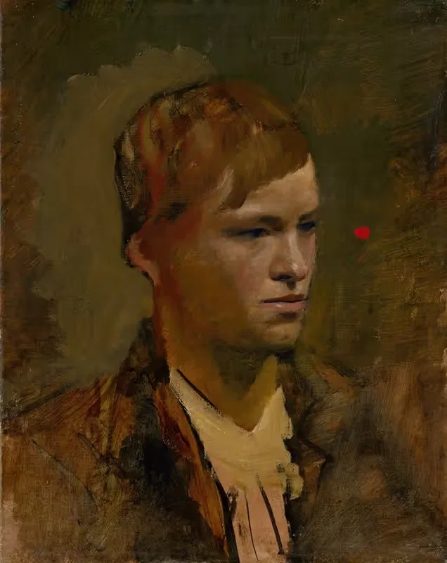 Светловолосый мальчик с красной точкой на фоне by Ладислав Меднянски, 1895–1900 — digital art print download