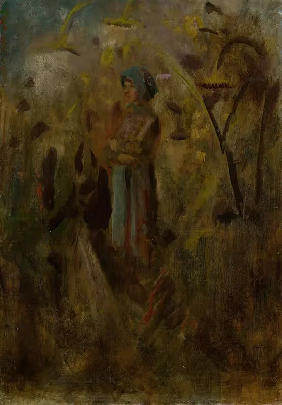 Девушка на поле by Ладислав Меднянски, 1900 – 1910 — digital art print download