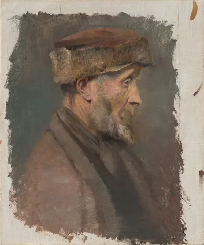 Study of a Poor Old Man in a Fur Cap — Ladislav Mednyánszky