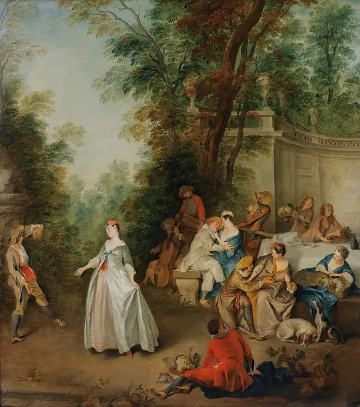 Lunch In A Park by Studio Of Nicolas Lancret — digital art print download