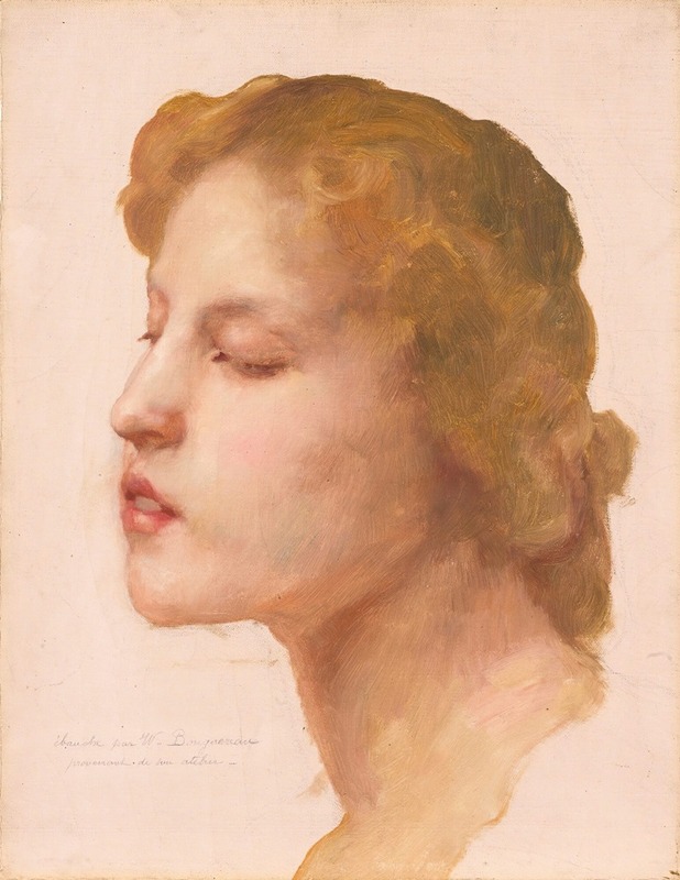 Study Of A Woman's Head by Уильям Бугеро — digital art print download