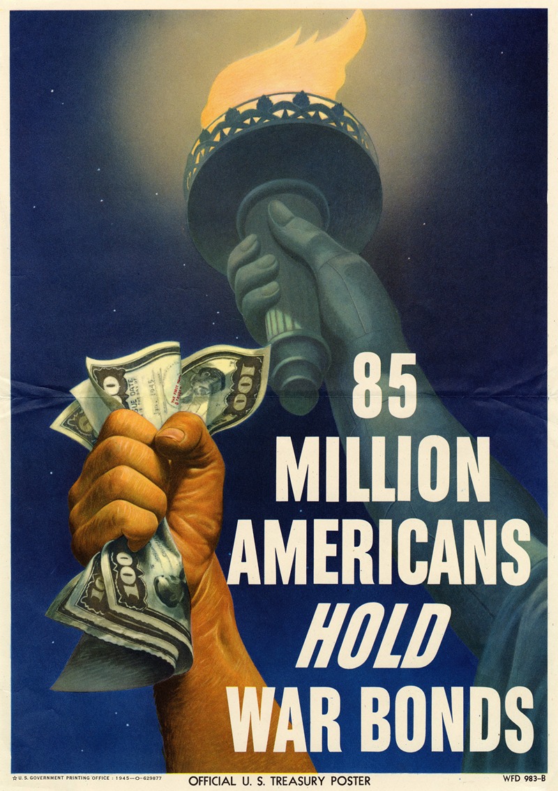 85 million Americans hold war bonds by Аноним, 1945 — digital art print download