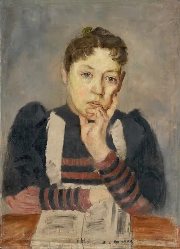 Study of a woman with a supported hand — Aurel Ballo