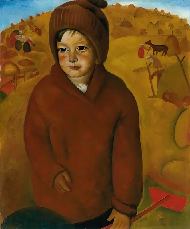 Мальчик во время сбора урожая by Борис Григорьев, 1923 — digital art print download