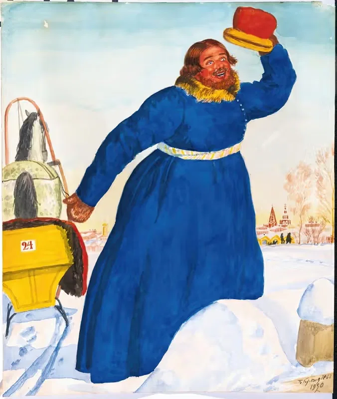 The Coachman by Boris Kustodiev, 1920 — digital art print download
