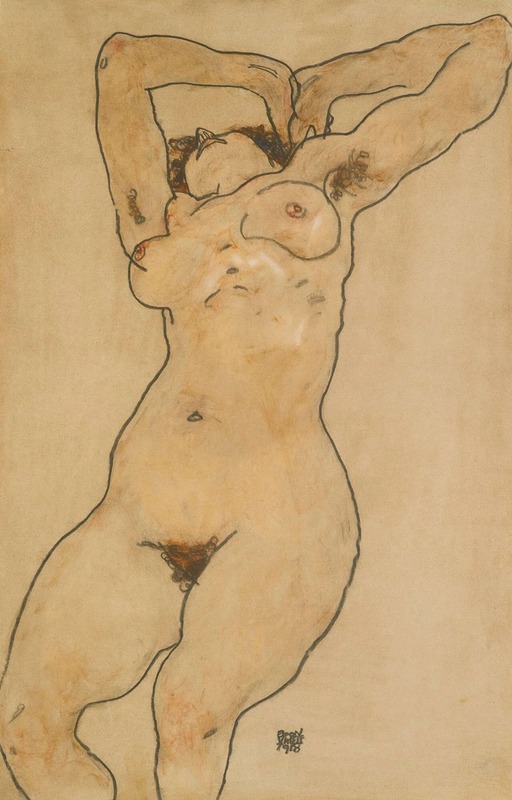 Liegende (Reclining Nude) by Эгон Шиле, 1918 — digital art print download