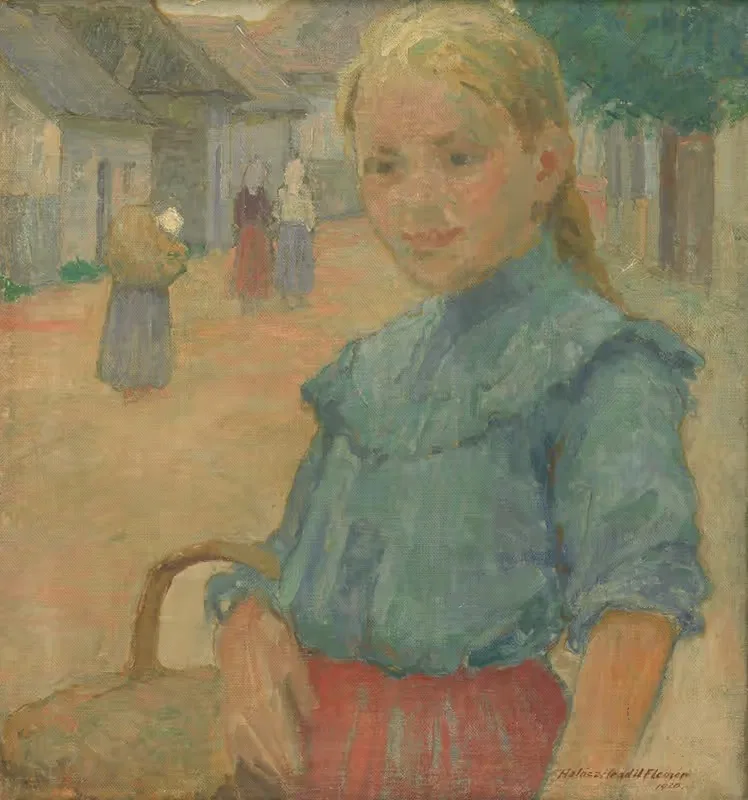 Little girl with a basket — Elemír Halász-Hradil