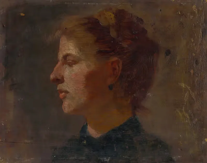 Head Study of a Younger Woman — Ferdinand Katona
