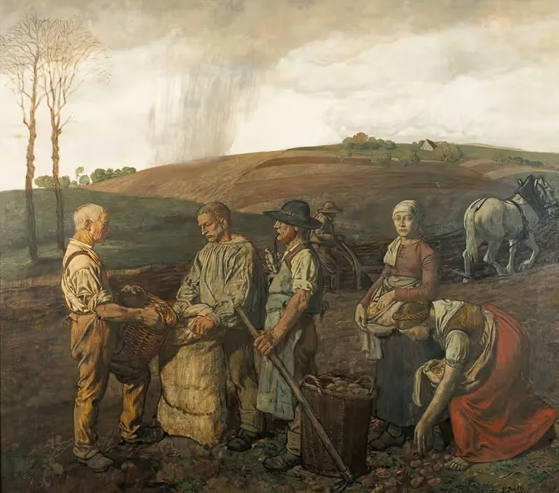 Уборка картофеля by Фриц Бёле, 1899 — digital art print download