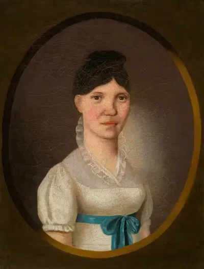 Портрет молодой женщины в белом платье by Йозеф Чаучик, 1812 — digital art print download