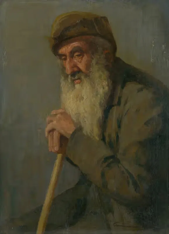 Этюд сидящего старика by Людовит Чордак, 1890–1910 — digital art print download